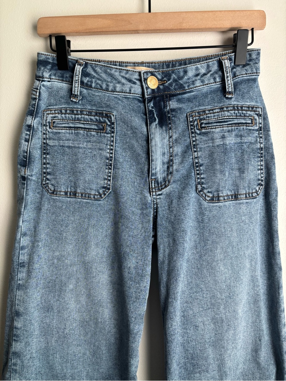 Kut from the Kloth Meg Wide Leg Jeans Size 2 High Rise Raw Hem Lyocell Stretch - Picture 3 of 15